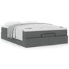 vidaXL Ottoman-Bett mit Matratze Dunkelgrau 140x200 cm Stoff