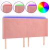vidaXL LED Kopfteil Rosa 183x16x118/128 cm Samt