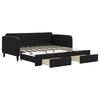 vidaXL Tagesbett Ausziehbar mit Schubladen Schwarz 90x190 cm Stoff