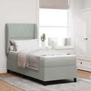 vidaXL Boxspringbett mit Matratze Hellgrau 200 x 80 cm Polyester