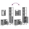 vidaXL 3-tlg. Badm&ouml;bel-Set Grau Sonoma Holzwerkstoff