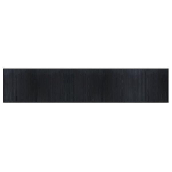 vidaXL Teppich Rechteckig Schwarz 100x500 cm Bambus