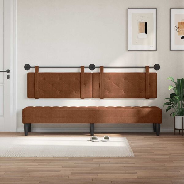 vidaXL Braun Wandmontiert 2 pcs Braun 200 x 5 x 40 cm Spanplatte