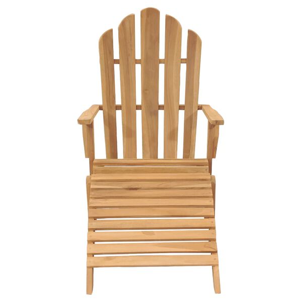 vidaXL Adirondack-St&uuml;hle mit Fu&szlig;teil 2 Stk. Massivholz Teak
