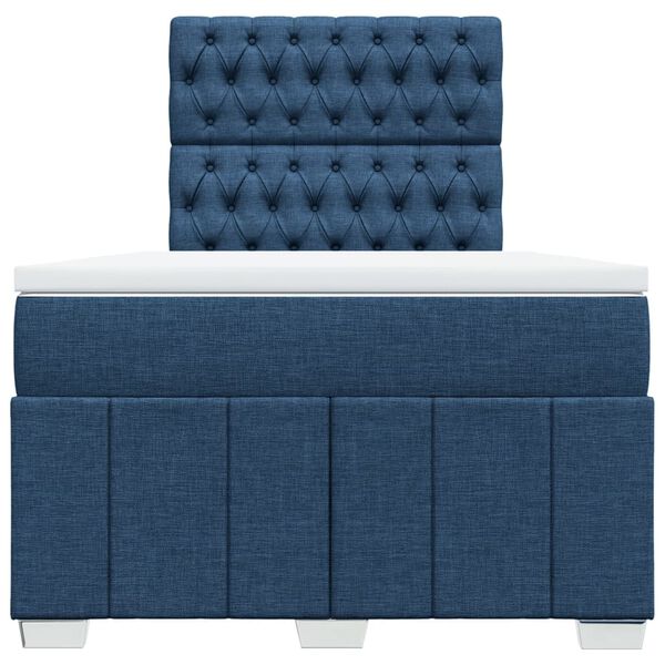 vidaXL Boxspringbett mit Matratze Blau 120x200 cm Stoff