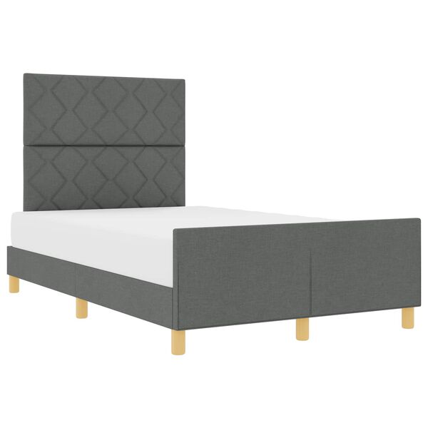 vidaXL Bettgestell mit Kopfteil Dunkelgrau 120 x 200 cm Stoff