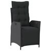 vidaXL 5-tlg. Garten-Essgruppe mit Kissen Schwarz Poly Rattan