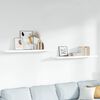vidaXL Schweberegale 2 Stk. Hochglanz-Wei&szlig; 120x23,5x3,8 cm MDF