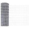 vidaXL Zaun mit Pfosten Silber 0,4 x 25 m Stahl