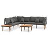 vidaXL 4-tlg. Garten-Lounge-Set mit Auflagen Massivholz Akazie