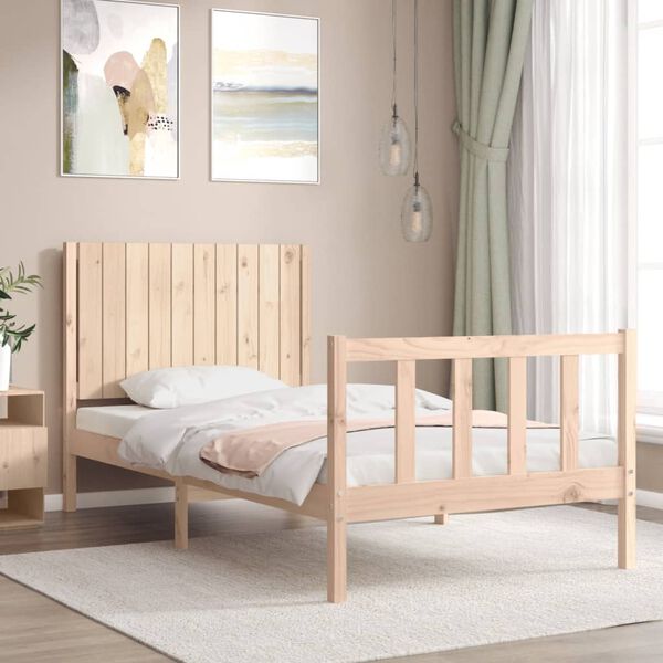vidaXL Massivholzbett ohne Matratze 100x200 cm Kiefernholz