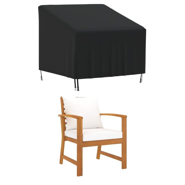 vidaXL Abdeckung f&uuml;r Gartensessel Schwarz 90x90x50/75 cm 420D Oxford
