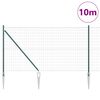 vidaXL Zaun mit Pfosten Gr&uuml;n 1,4 x 10 m Stahl und PVC