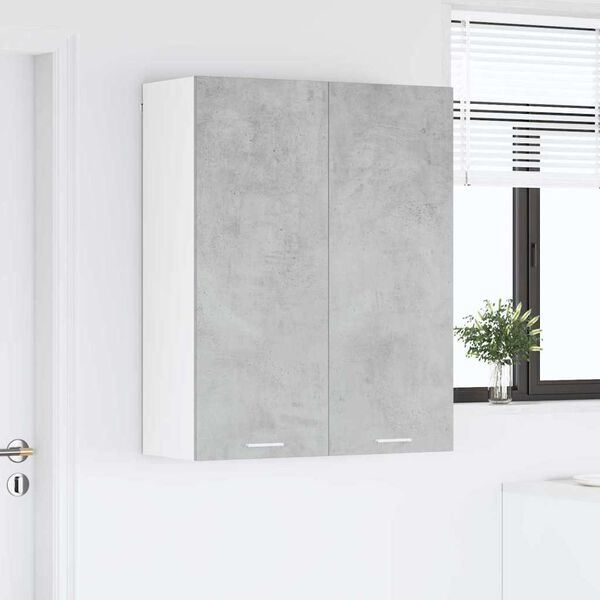 vidaXL H&auml;ngeschrank mit T&uuml;r Beton Grau 80 x 31 x 100 cm Holzwerkstoff