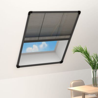 vidaXL Insektenschutz-Plissee für Fenster Aluminium Anthrazit 80x100cm