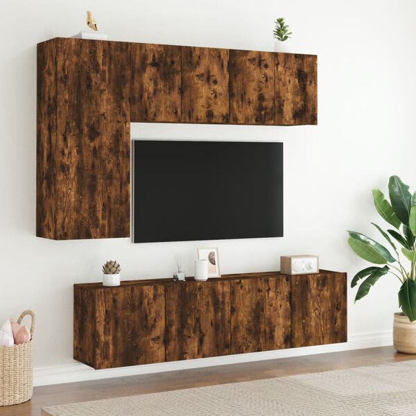 vidaXL TV-Wandschr&auml;nke 2 Stk. R&auml;uchereiche 60x30x41 cm