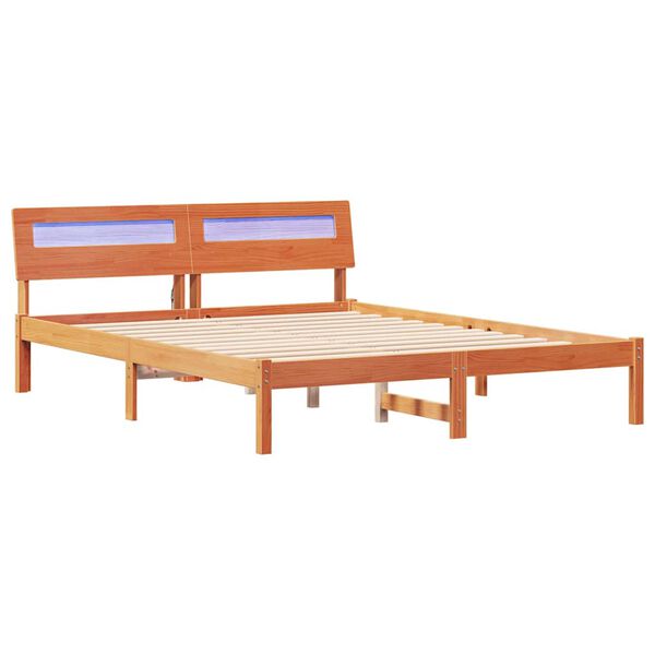 vidaXL Bettrahmen Wachsbraun 150 x 200 cm Massives Kiefernholz