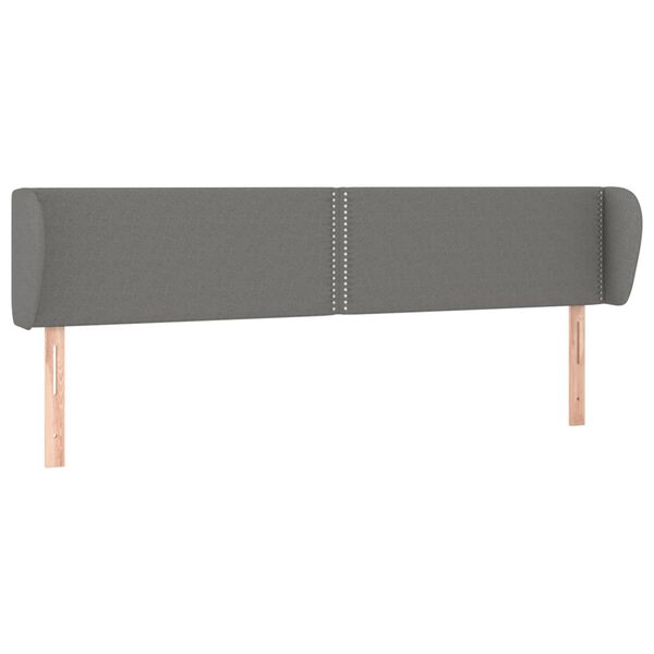 vidaXL Kopfteil mit Ohren Dunkelgrau 183x23x78/88 cm Stoff