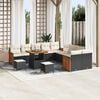 vidaXL Gartensofa-set mit Kissen 17 pcs Schwarz und Creme Poly-Rattan