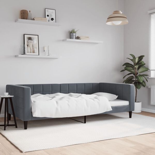 vidaXL Tagesbett Dunkelgrau 100x200 cm Samt