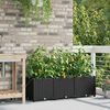 vidaXL Garten-Pflanzgef&auml;&szlig; 3 pcs Schwarz Stahl