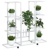 vidaXL Blumenst&auml;nder mit Rollen 94,5x24,5x91,5 cm Wei&szlig; Eisen