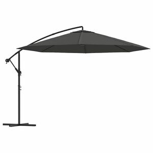 vidaXL Ampelschirm mit Stahl-Mast 350 cm Anthrazit