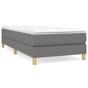 vidaXL Boxspringbett mit Matratze Dunkelgrau 80x200 cm Stoff