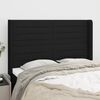 vidaXL Kopfteil mit Ohren Schwarz 147x16x118/128 cm Stoff