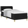 vidaXL Boxspringbett mit Matratze Schwarz 90 x 190 cm Stoff
