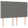 vidaXL Boxspringbett mit Matratze & LED Dunkelgrau 140x190 cm Stoff