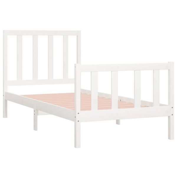 vidaXL Massivholzbett Wei&szlig; 75x190 cm