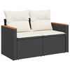 vidaXL Gartensofa-set mit Kissen mit Kissen 12 pcs Schwarz Poly Rattan