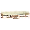 vidaXL Outdoor-Sofagarnitur mit Kissen 7 pcs Natur und Creme