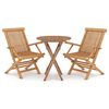 vidaXL 3-tlg. Garten-Essgruppe Massivholz Teak