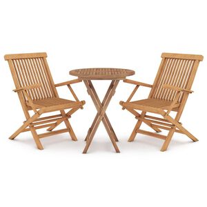 vidaXL 3-tlg. Garten-Essgruppe Massivholz Teak