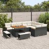 vidaXL Gartensofa-set mit Kissen mit Kissen 12 pcs Schwarz Poly Rattan