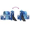 vidaXL Kinderloftbett Wei&szlig; und Blau 90 x 200 cm Metall