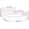 vidaXL Boxspringbett mit Matratze & LED Hellgrau 140x200 cm Stoff