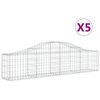 vidaXL Gabionen mit Hochbogen 5 Stk. 200x30x40/60 cm Verzinktes Eisen
