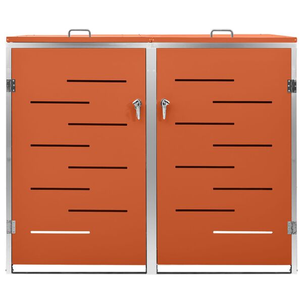 vidaXL M&uuml;lltonnenbox f&uuml;r 2 Tonnen 138x77,5x112,5 cm Edelstahl
