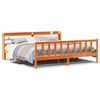 vidaXL Bettgestell mit Kopfteil ohne Matratze Wachsbraun 200x200 cm