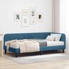 vidaXL Eckbettgestell mit Matratze mit Kopfteil Blau 100 x 200 cm Samt