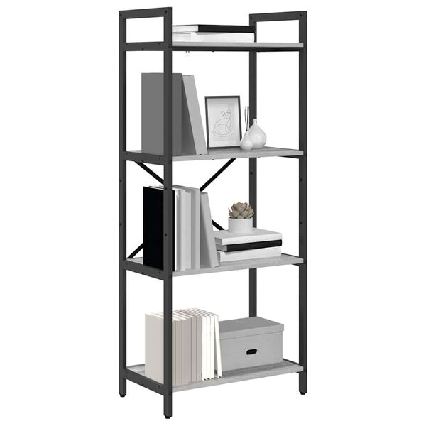 vidaXL B&uuml;cherregal Graues Sonoma 56 x 34 x 133,5 cm Holzwerkstoff
