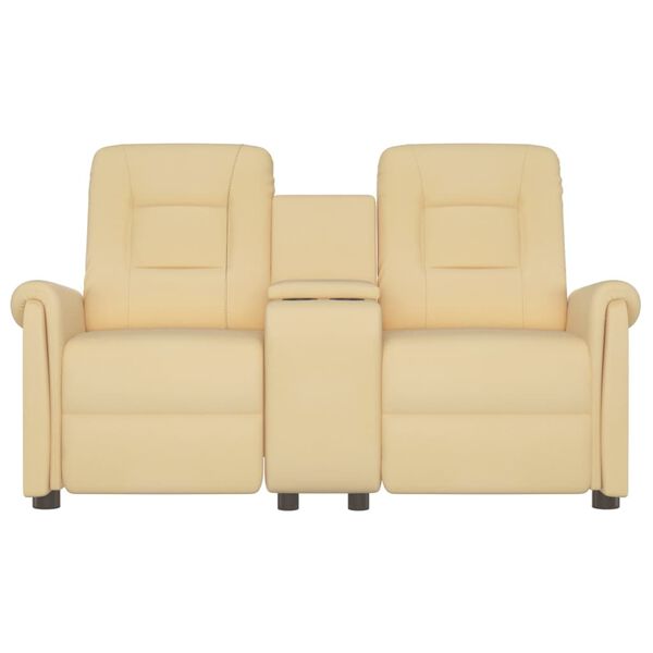 vidaXL Relaxsofa 2-Sitzer mit Getr&auml;nkehalter Creme