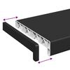 vidaXL Fensterbank Schwarz mit Holzmaserung 60 x 25 x 4,5 cm PVC