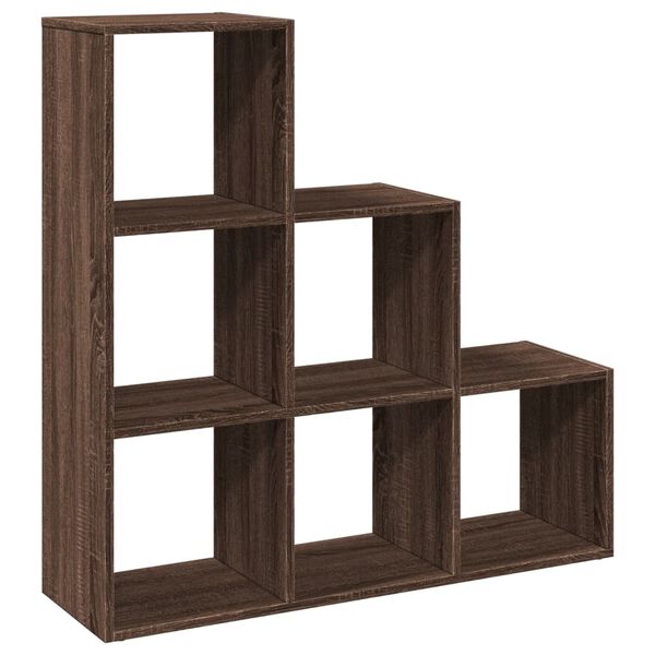vidaXL Raumteiler-B&uuml;cherregal 3 Etagen Braun Eichen-Optik 99x29x99 cm