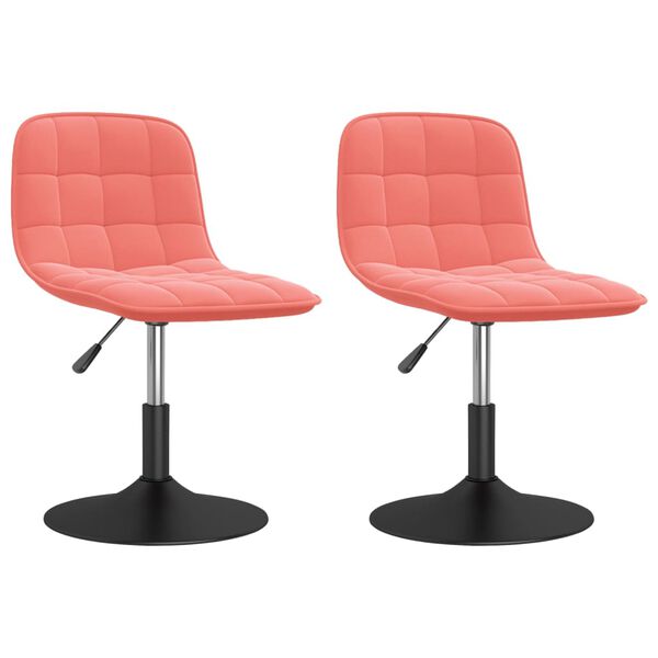 vidaXL Esszimmerst&uuml;hle 2 Stk. Drehbar Rosa Samt