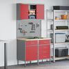 vidaXL Arbeitsschrankset mit Schubladen mit Regal 5 pcs Rot