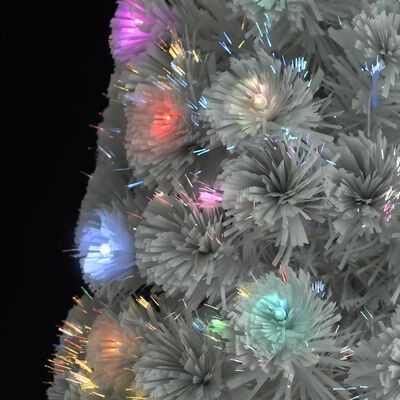 vidaXL Künstlicher Weihnachtsbaum mit Beleuchtung Weiß 150cm Glasfaser